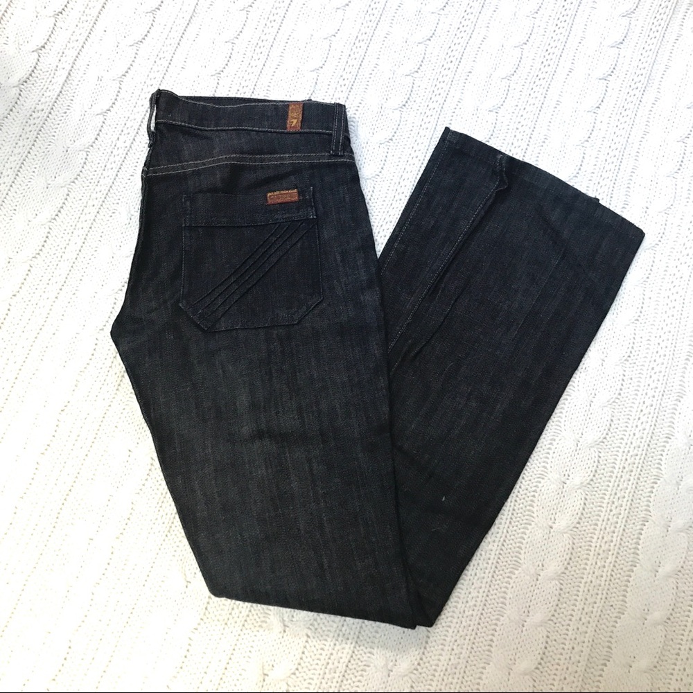 7 For All Mankind dark wash straight leg jeans